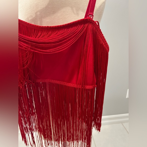 SALE 🔥🔥❤️Super Sexy “Sincerely Jules” Red Fringe top and skirt - Picture 7 of 8